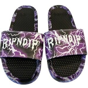 RIPNDIP Slides Womens  Lightning Purple Slide shoes, sz 7 NWOT Slip on